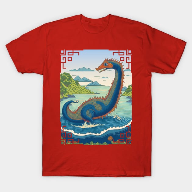 Loch Ness Monster Illustration T-Shirt by ARTIZIT